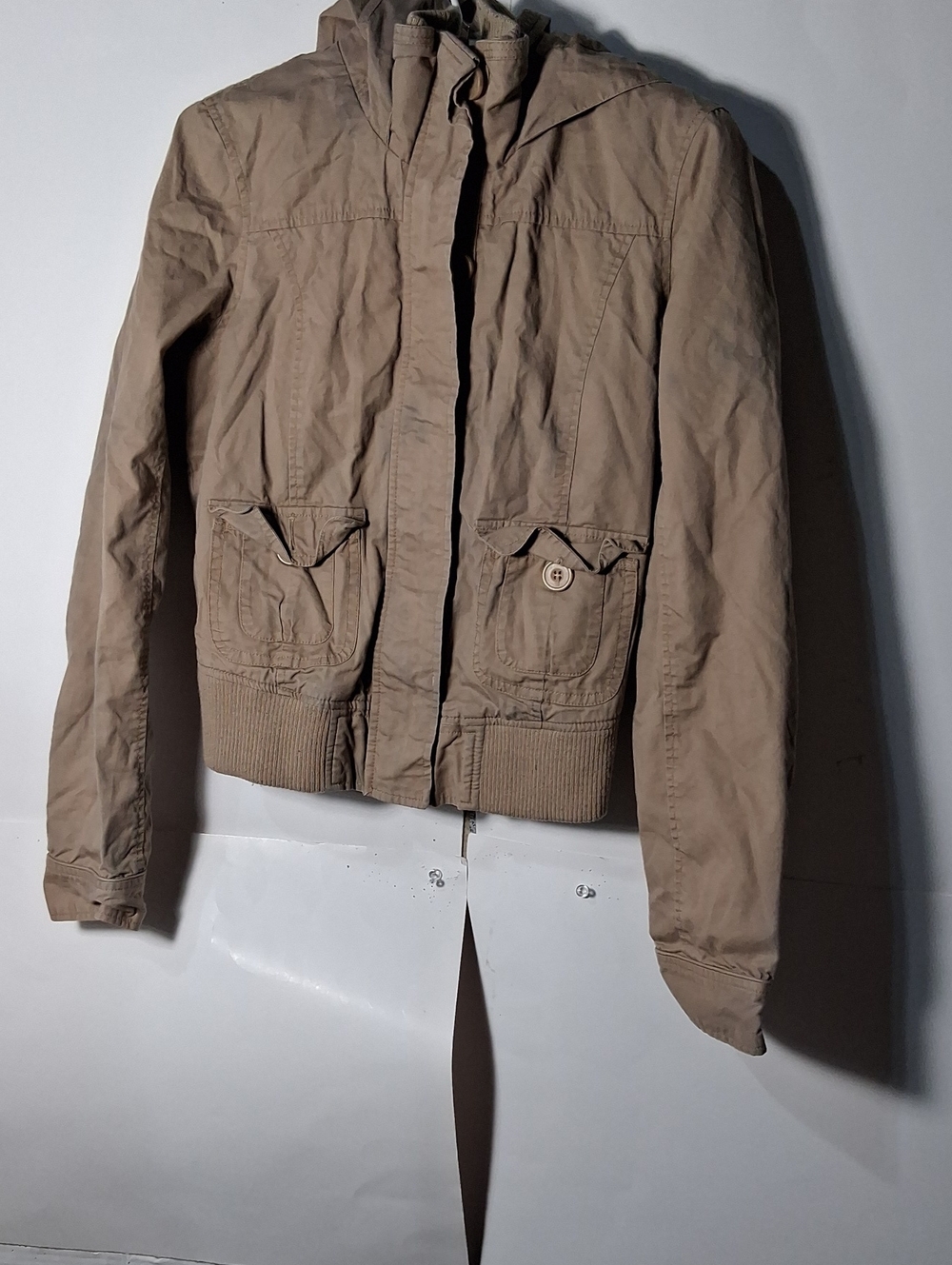 Love Culture Taupe Utility Bomber Jacket